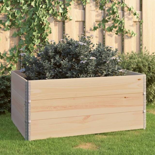 Berkfield Home Raised Beds 3 pcs 80x120 cm Solid Pine Wood (310051) in Brown - image 1