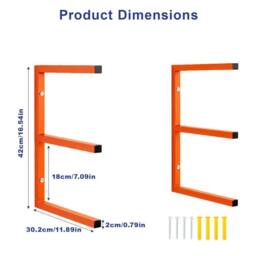 SPETLEK 2Pc Wall Mount Rack 3-Level Orange - Size: 10000mm x 520mm - thumbnail 2
