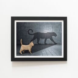 "Warren Reed - Designer Hidden Potential - Jaguar Framed Art Print in Black - Size: W8"" x H10""" - thumbnail 2
