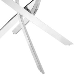 Home Detail Lila 120cm Rectangle Glass Dining Table with Silver Legs - thumbnail 6
