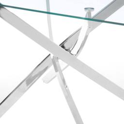 Home Detail Lila 120cm Rectangle Glass Dining Table with Silver Legs - thumbnail 4