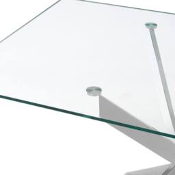 Home Detail Lila 120cm Rectangle Glass Dining Table with Silver Legs - thumbnail 5