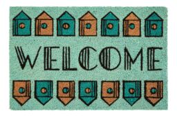 Orsina Welcome Home Light Green Doormat - Size: 100 cm diameter