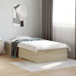 Berkfield Home Modern Bed Frame with Drawers without Mattress Sonoma Oak 90x200 cm in Light Oak - thumbnail 2
