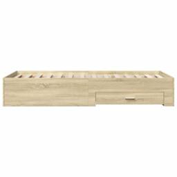 Berkfield Home Modern Bed Frame with Drawers without Mattress Sonoma Oak 90x200 cm in Light Oak - thumbnail 5