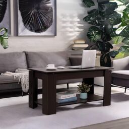Rafaelo Mobilia Industrial Walnut Lift Top Coffee Table With Hidden Storage - thumbnail 4