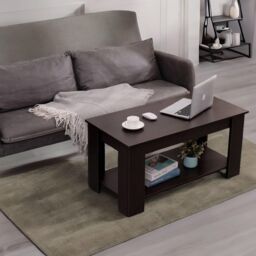Rafaelo Mobilia Industrial Walnut Lift Top Coffee Table With Hidden Storage - thumbnail 5