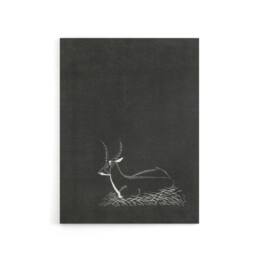"Artery8 Stylised Waterbuck Painting De Mesquita Canvas Wall Art Print in Black - Size: W12"" x H16""" - thumbnail 1