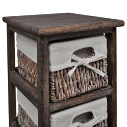 Berkfield Home Wooden Storage Rack 5 Weaving Baskets Brown - thumbnail 2