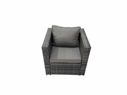 Fimous Patio Furniture Sets with Dining Table Big Stool 2 Chair in Dark Grey - thumbnail 5