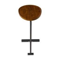 Kelvenix C-Shape Side Table Walnut Tabletop with Black Frame in Brown - Size: 0.6m2 - thumbnail 5
