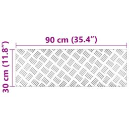 Berkfield Home Aluminium Checker Plates 4 pcs Anti-Slip 90x30 cm in Grey - Size: Medium - thumbnail 7