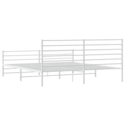Berkfield Home Metal Bed Frame with Headboard & Footboard White 193x203 cm - thumbnail 8