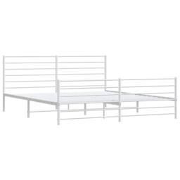 Berkfield Home Metal Bed Frame with Headboard & Footboard White 193x203 cm - thumbnail 4