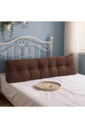 Living and Home Multifunctional Washable Wedge Headboard Pillow with Side Pocket in Brown - Size: Medium - thumbnail 3