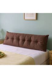 Living and Home Multifunctional Washable Wedge Headboard Pillow with Side Pocket in Brown - Size: Medium - thumbnail 6