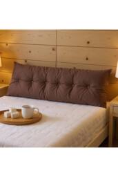 Living and Home Multifunctional Washable Wedge Headboard Pillow with Side Pocket in Brown - Size: Medium - thumbnail 2