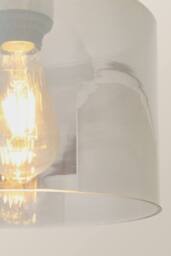 ValueLights Demi Brushed Chrome with Smoked Glass Shade Flush Ceiling Light in Metallic Silver - thumbnail 4