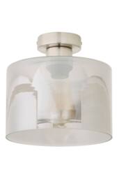 ValueLights Demi Brushed Chrome with Smoked Glass Shade Flush Ceiling Light in Metallic Silver - thumbnail 6
