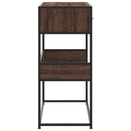 Berkfield Home Console Table Brown Oak 90x35x80 cm Engineered Wood - Size: 90 x 35 x 80 cm - thumbnail 5
