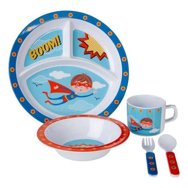 Orsina Vibrant Kids Super Rupert Dinner Set, Durable Children Dining Set, Compact Rupert Children Eating Set - image 1