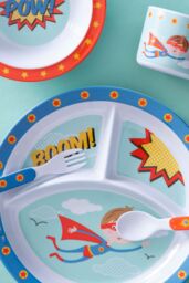 Orsina Vibrant Kids Super Rupert Dinner Set, Durable Children Dining Set, Compact Rupert Children Eating Set - thumbnail 4
