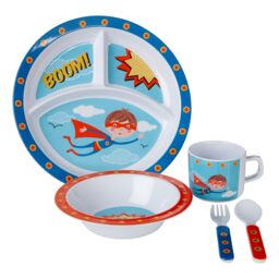 Orsina Vibrant Kids Super Rupert Dinner Set, Durable Children Dining Set, Compact Rupert Children Eating Set - thumbnail 1