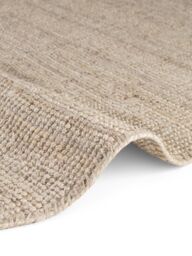 THE RUGS Jaipur Natural Round Jute Rug Handwoven Durable Dirt-Repellent Carpet in White - Size: 160 cm diameter - thumbnail 2