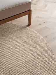 THE RUGS Jaipur Natural Round Jute Rug Handwoven Durable Dirt-Repellent Carpet in White - Size: 160 cm diameter - thumbnail 8