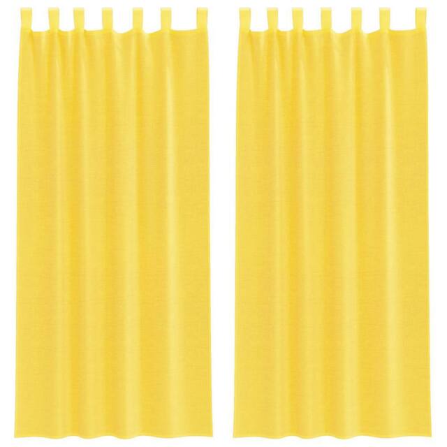 Berkfield Home Voile Curtains with Rod Pockets 2 pcs Yellow - image 1
