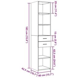 Berkfield Home Highboard Concrete Grey 40x42.5x185 cm Engineered Wood - thumbnail 9