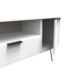 Ready Assembled 2 U Fuji 2 Door 1 Drawer Wide TV Unit (Ready Assembled) in White - thumbnail 5