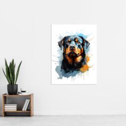 "Artery8 Wall Art Print Rottweiler Lovers Gift Watercolour Pet Portrait Painting Artwork Poster - Size: W18"" x H24""" - thumbnail 4