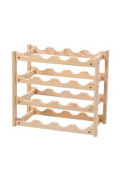 Living and Home 4-Tier Bamboo Wood Wine Rack in Natural - thumbnail 3