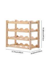 Living and Home 4-Tier Bamboo Wood Wine Rack in Natural - thumbnail 2