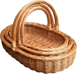 Red Hamper Wicker Set of 3 Harrogate Garden Trugs in Brown