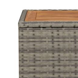 Berkfield Home Tea Table with Wooden Top Grey Poly Rattan&Solid Wood Acacia - thumbnail 5