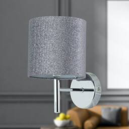 First Choice Lighting Set of 2 Brea - Chrome Wall Lights with Silvery Glitter Shades in Silver - thumbnail 5
