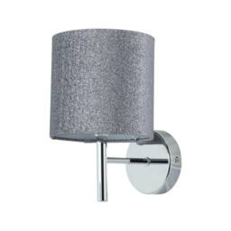 First Choice Lighting Set of 2 Brea - Chrome Wall Lights with Silvery Glitter Shades in Silver - thumbnail 2