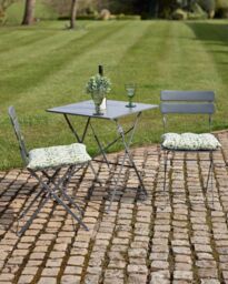 Dibor Set of 2 Green Leaf Print Cotton Outdoor Garden Chair Seat Pad Cushions L40cm x W40cm - Size: 40 cm x 40 cm - thumbnail 4