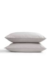 CHRISTY 400TC Luxury Cotton Sateen Plain Dye Pillowcases Pair in Pale Grey