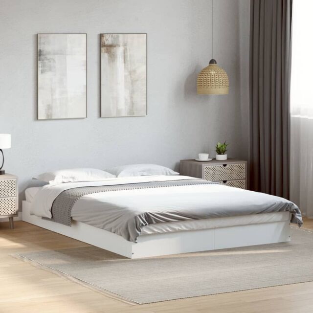 Berkfield Home Bed Frame without Mattress White 140x200 cm Engineered Wood - image 1