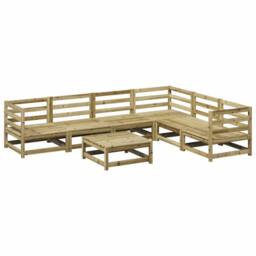 Berkfield Home 7 Piece Garden Sofa Set Impregnated Wood Pine in Brown - thumbnail 2