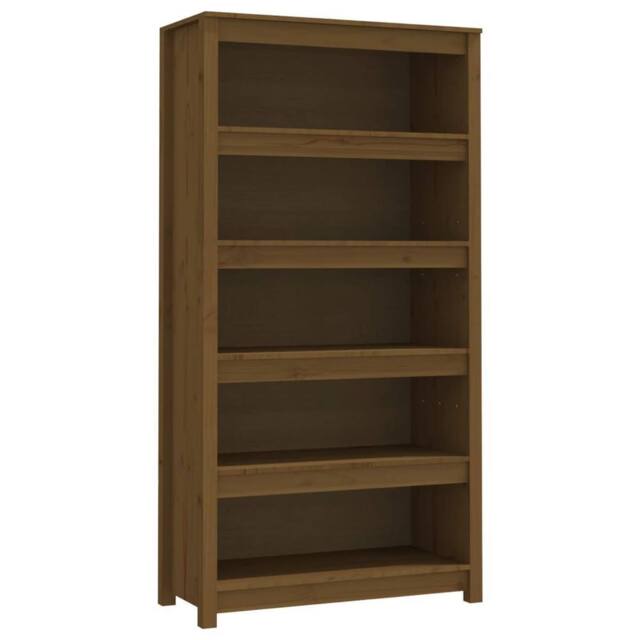 Berkfield Home Book Cabinet Honey Brown 80x35x154 cm Solid Wood Pine - Size: 80 x 35 x 154 cm - image 1