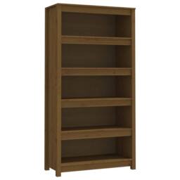 Berkfield Home Book Cabinet Honey Brown 80x35x154 cm Solid Wood Pine - Size: 80 x 35 x 154 cm - thumbnail 1