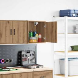 Berkfield Home Garage Wall Cabinet Artisan Oak Engineered Wood in Brown - thumbnail 2
