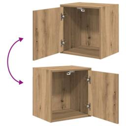Berkfield Home Garage Wall Cabinet Artisan Oak Engineered Wood in Brown - thumbnail 9
