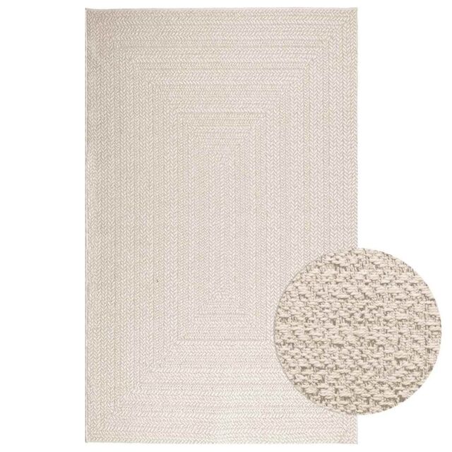 Berkfield Home Rug ZIZUR Cream 160x230 cm Jute Look Indoor & Outdoor - Size: Medium - image 1