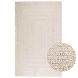 Berkfield Home Rug ZIZUR Cream 160x230 cm Jute Look Indoor & Outdoor - Size: Medium - thumbnail 1