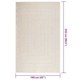 Berkfield Home Rug ZIZUR Cream 160x230 cm Jute Look Indoor & Outdoor - Size: Medium - thumbnail 9